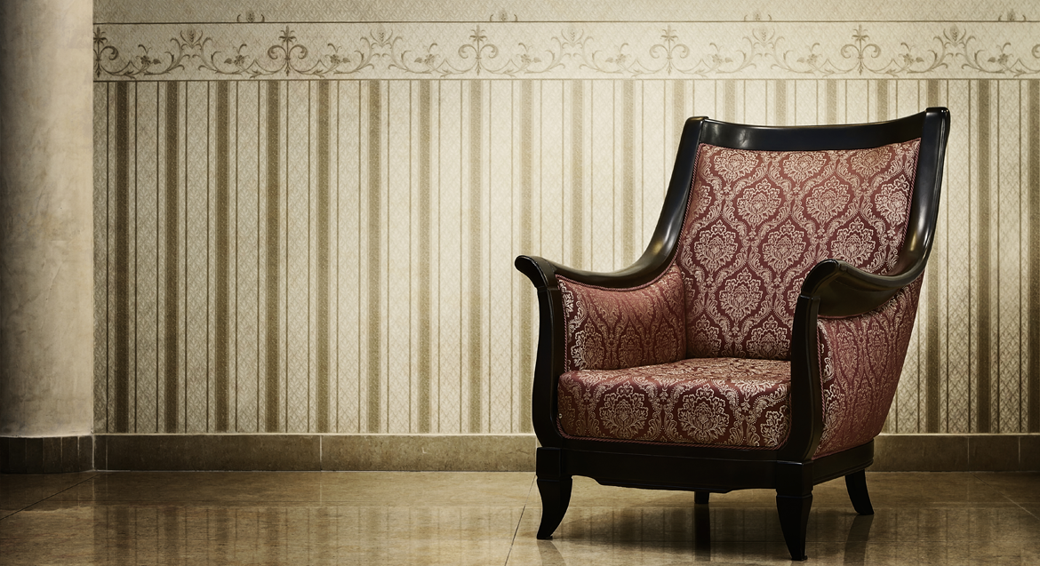 Newly upholstered elegant looking chair